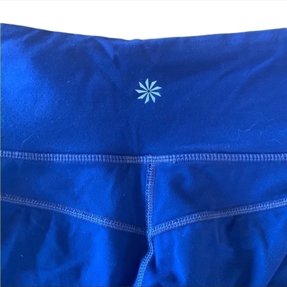 Athleta Flow Skinny Up Navy Leaf Print Stripe Workout Yoga Pant Leggings Size XS - Picture 7 of 8